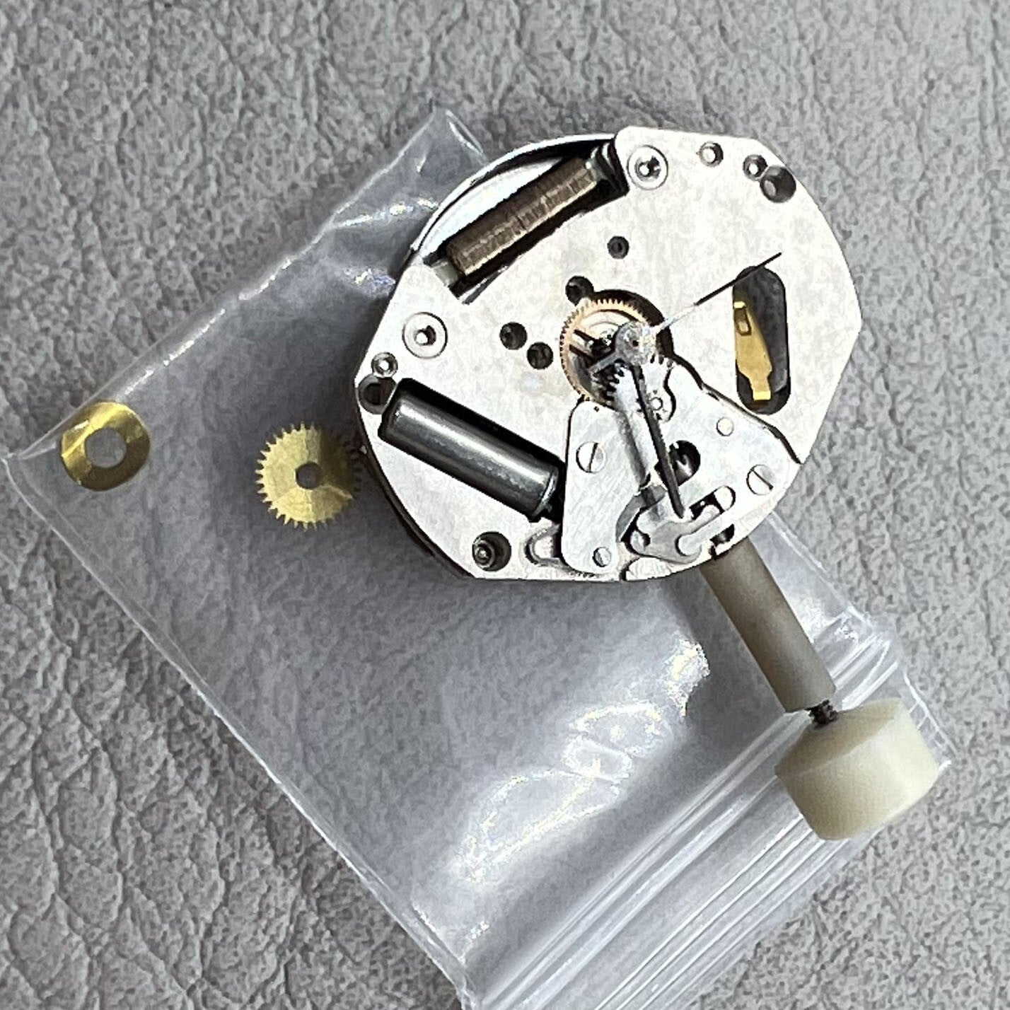 Poljot Z1656H quartz watch movement with three hands, vintage Russian watch accessory.