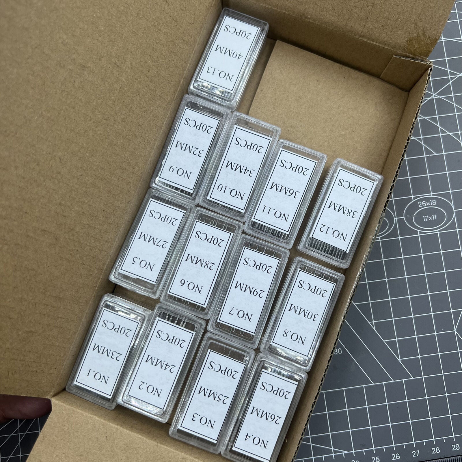 Set of 260 AB-605EL150 stainless steel extra long spring bars, 1.5mm diameter, secure watch straps by Brand AB.