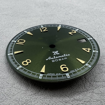 Green Luminous Vintage Golden Nail 30mm Olive Watch Dial Modified for NH35