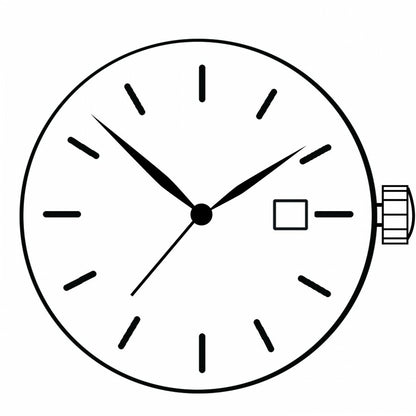 Miyota/Citizen 9019 automatic mechanical watch movement with date display at 3 o'clock and 6 o'clock position.