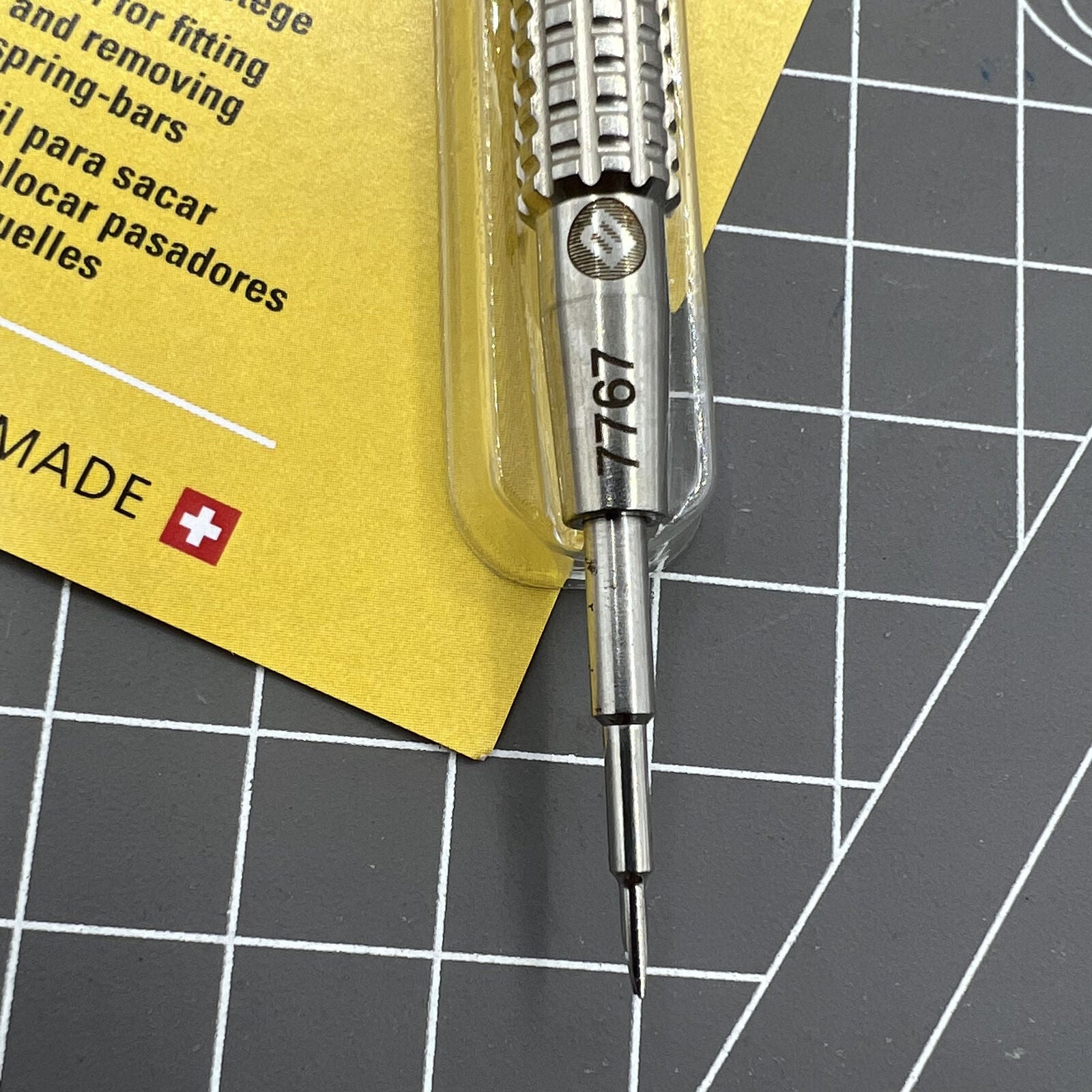 Bergeon 7767-SF spring bar remover tool for precise watch strap changes, Swiss craftsmanship.