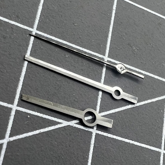 Black luminous-free watch hands set compatible with NH35A/NH36A movement, precision design.