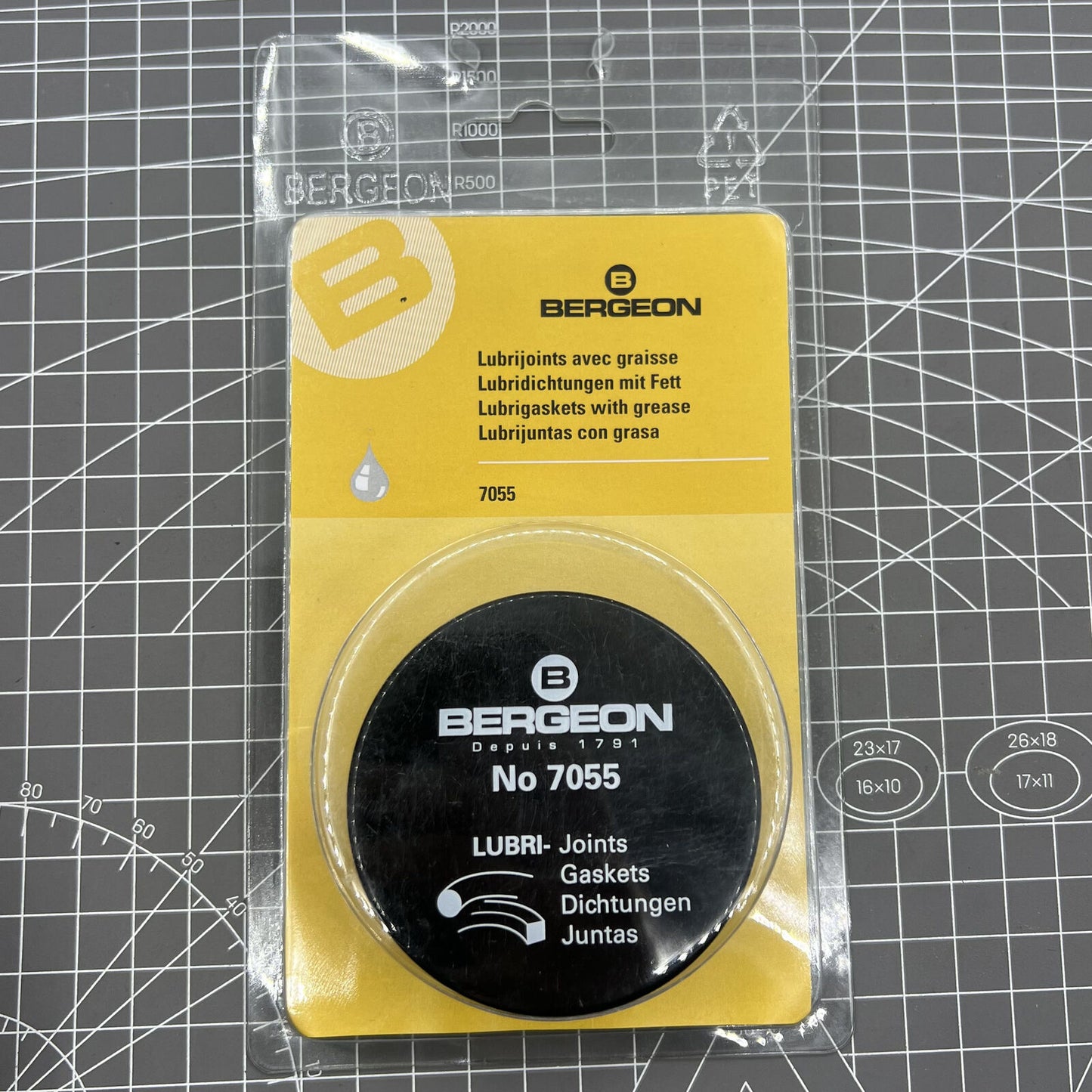 Swiss Bergeon 7055 lubricant for watch seals, ensuring smooth gasket protection and enhanced performance.