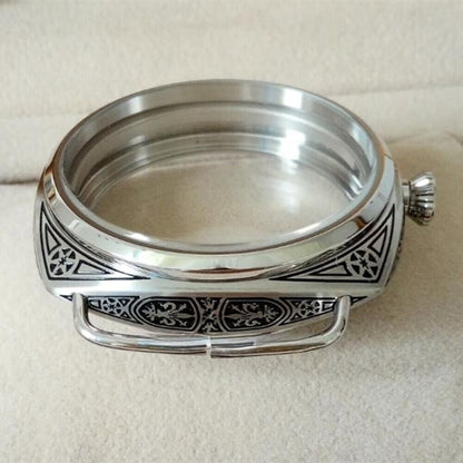 47mm Uhrglas 316L Graviertes Gehäuse für Seagull ST3600 ST3621 ETA6497 649