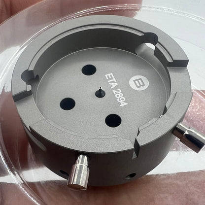 Swiss Tool Bergeon 7100 watch movement holder for ETA 2894-2, durable precision accessory for watchmakers.