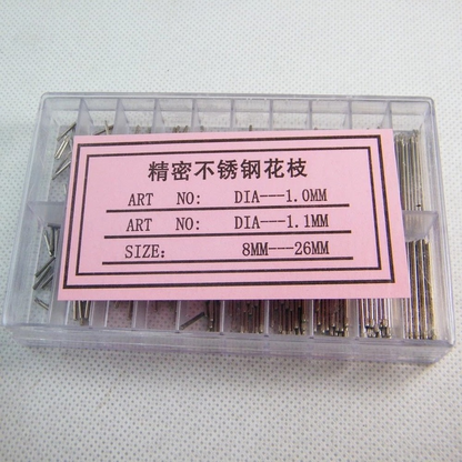 Assortiment de 300 barrettes de friction pour bracelet de montre en acier inoxydable, de 8 à 26 mm 