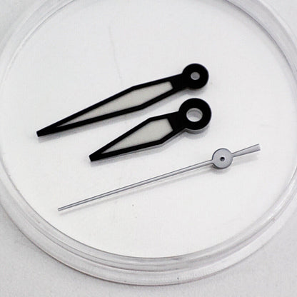 Aiguilles de montre lumineuses vertes Pilot 10 x 15 x 15 mm pour mouvement NH35A/NH36A/8215