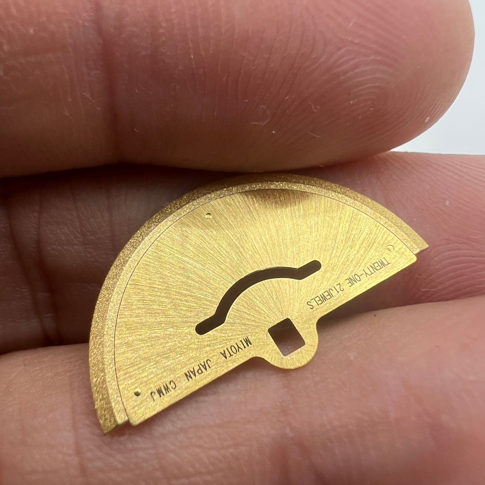 Golden rotor oscillating weight for movement 8200 watch part, compatible generic fit for smooth winding.