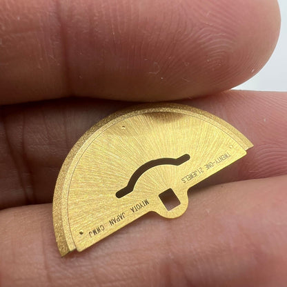 Golden rotor oscillating weight for movement 8200 watch part, compatible generic fit for smooth winding.