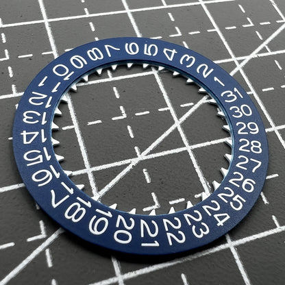 Blaues Zifferblatt Weißes Datumsscheibenrad für NH36 NH35 Uhrwerk Datum Krone Position 3 8