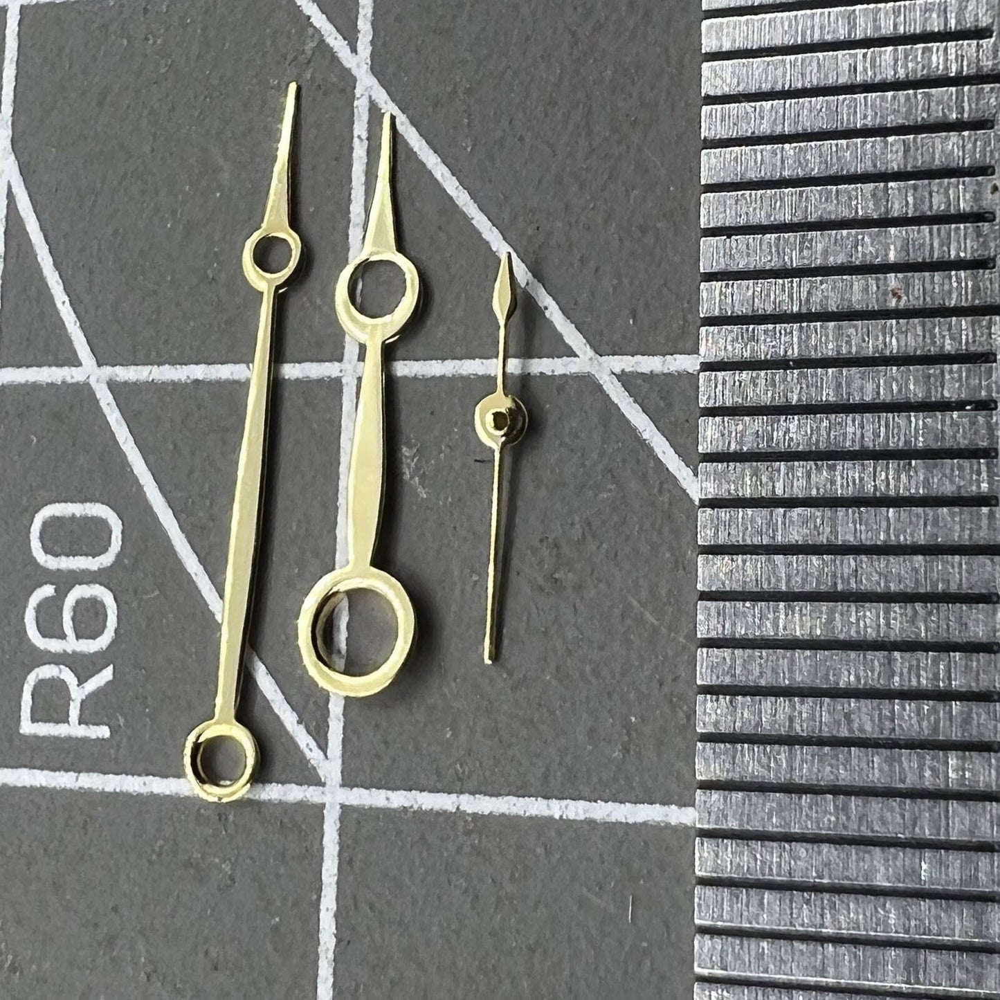 No Lume golden watch hands for Seagull ST3600 and ETA6497 movements, precision fit replacement.