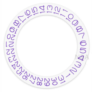 White Background Light Purple Character Disk Date Wheel for NH35 NH36