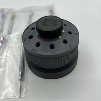 Bergeon 5970 rotating tool set with 9 precision screwdrivers for detailed watch repair, Swiss craftsmanship.