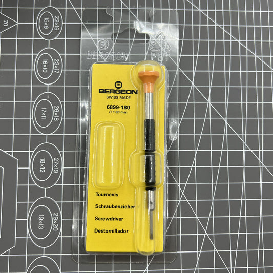 Bergeon 6899-180 Swiss Made ergonomic 1.80mm screwdriver for precision watch repair.