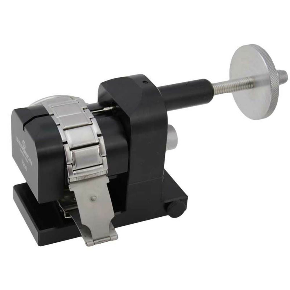 Bergeon 7250 tool for precise horizontal watch bracelet resizing and adjustment accessories.