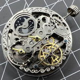 Double Mainspring Multi-function Hollow Mechanical Movement Double Time Zone