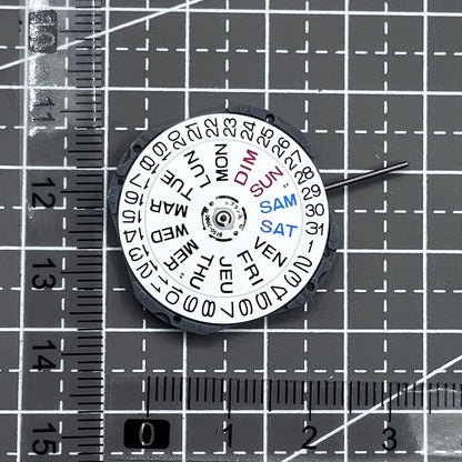 Seiko Quarzwerk 6N53A Uhrwerk mit Tag-Datum-Anzeige und 3 Zeigern aus Japan, pr�zise Uhrwerkkomponente.