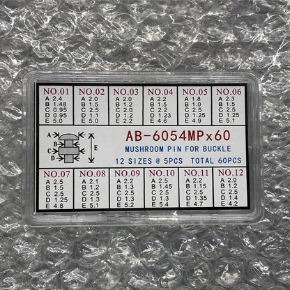 Mittelverriegelungsstift oder Pilzkopf für die Unterseite eines Verschlusses, Nachfüllpackungen, 60 Stück/Box