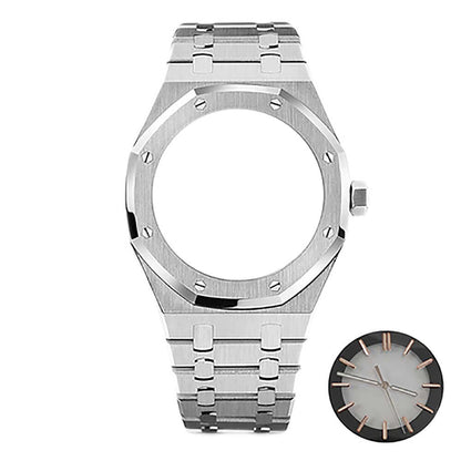 Bracelet de montre en acier inoxydable 41 mm, boîtier miroir en verre saphir pour NH70 