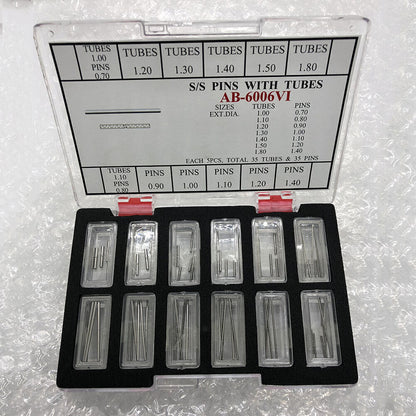 Broches de pression en acier inoxydable avec tubes pour bracelet de montre AB-6006VI, 60 pièces/boîte