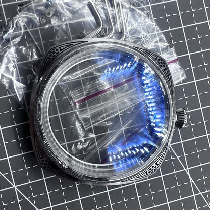 47mm 316L Watch Crystals Carved Watch Case for Seagull ST3600/ST3621/ETA6497/649