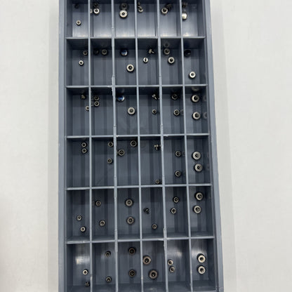 72-piece stainless steel watch crown assortment kit, 36 sizes for precise watch repair.