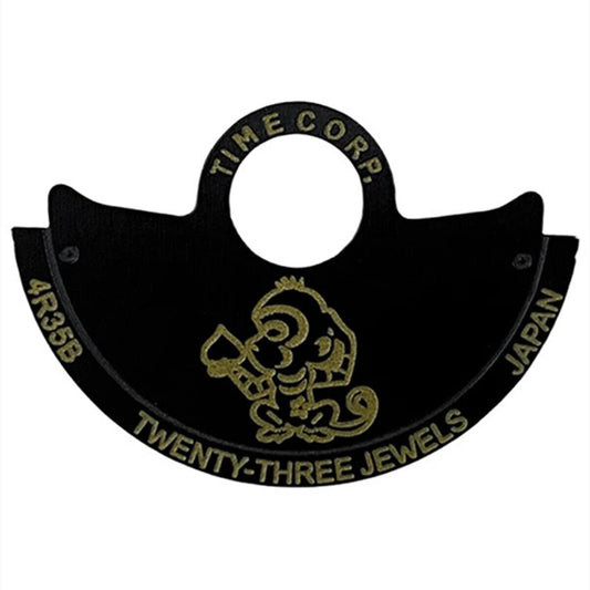Monkey China Zodiac black rotor overlay for NH35 NH36 4R35 watch movement, stylish accessory.