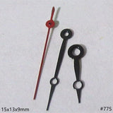 15mm Black+Red Painted No Lume Watch Hands Set for Miyota 2035 2115 2105 2305