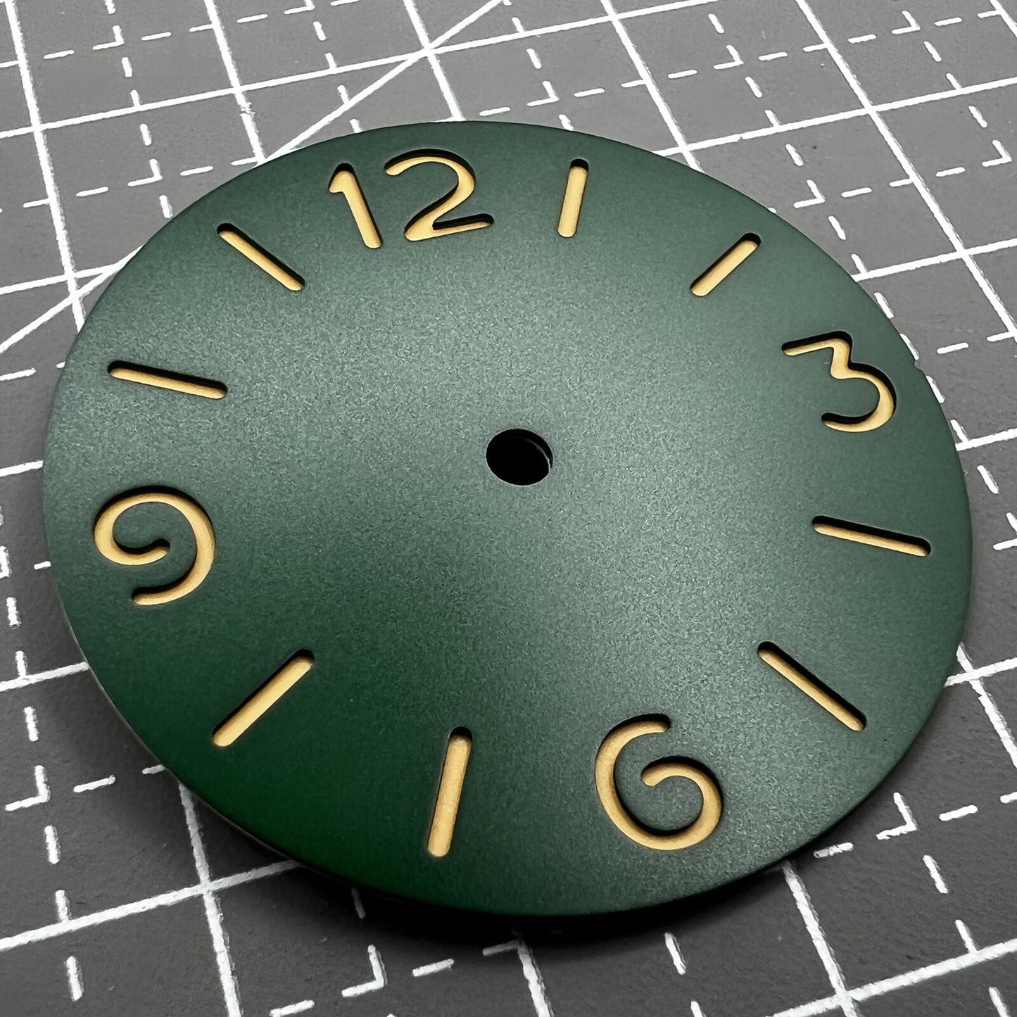 Green luminous watch dial for ST3600 ETA6497/6498 movement, enhancing visibility and style.