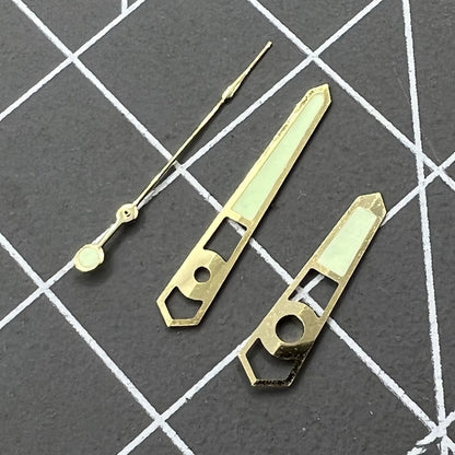 13 mm hohle, goldene Zierleisten, grüne Leuchtzeiger für das mechanische Uhrwerk NH35 NH36 