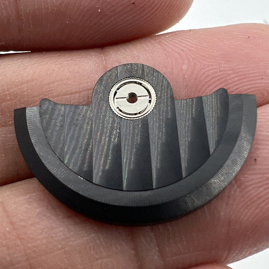 Black Line Wave carved rotor weight for Miyota NH35 NH36 watch movement, precise winding component.