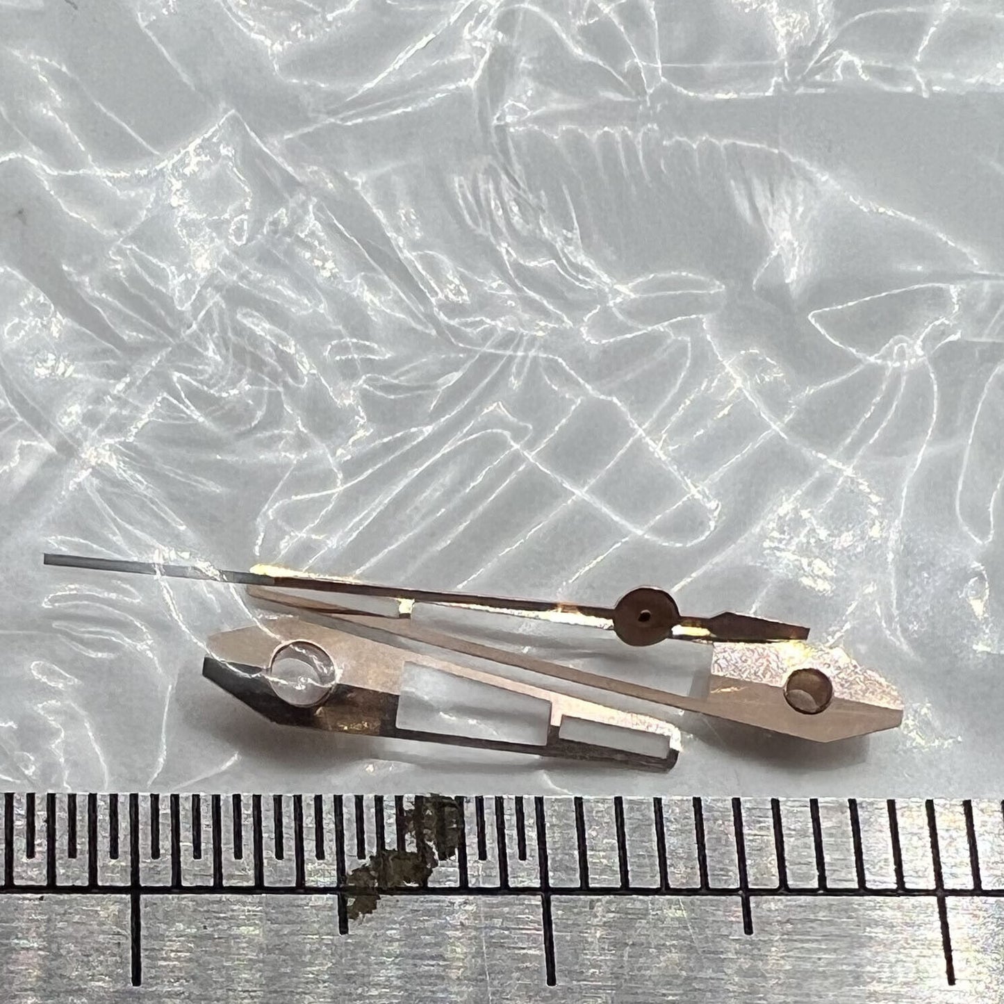 Rose gold luminous watch hands compatible with Asian 8215/2813 and Miyota 8N24 movements, precise style.