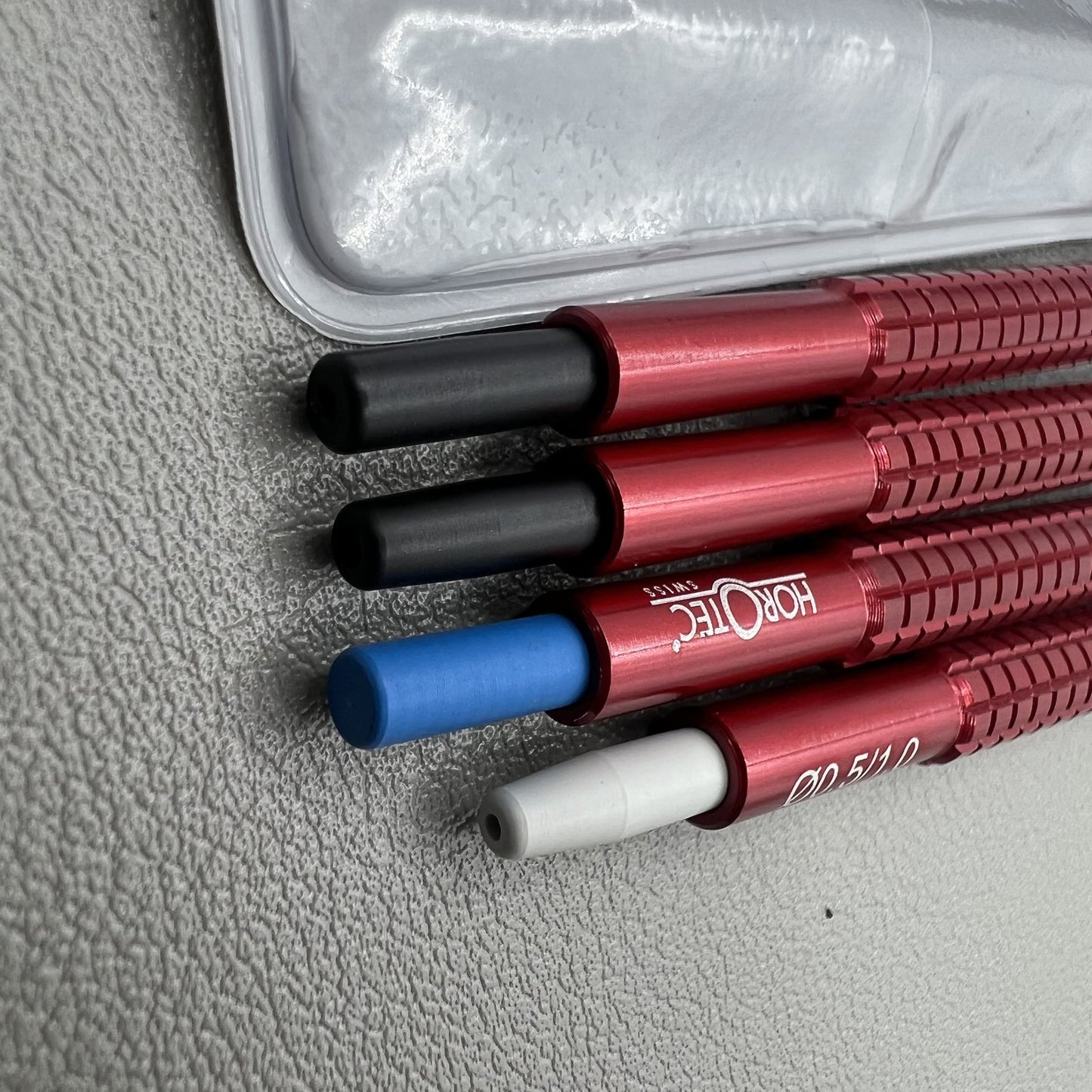 Set von 4 Swiss Horotec Handwerkzeugen MSA05.020 zum pr�zisen Einstellen von Uhrenkomponenten