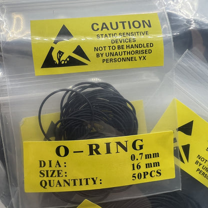 1. Assorted silicone watch gaskets and O-rings for case back sealing, ideal for repairs.  