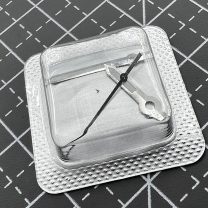 Set of silver-trimmed black watch hands, 16mm, compatible with ETA2836, ideal for M005.4 models.