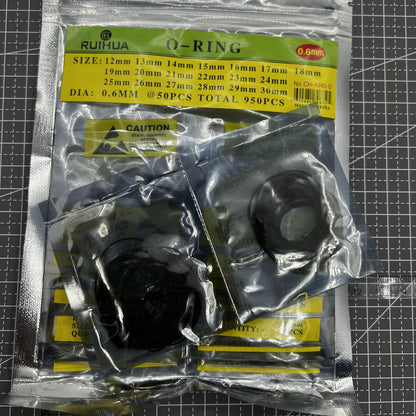 0.6mm(950pcs) Thickness Waterproof Rubber O-Ring Seal Gasket For Watch Back Case