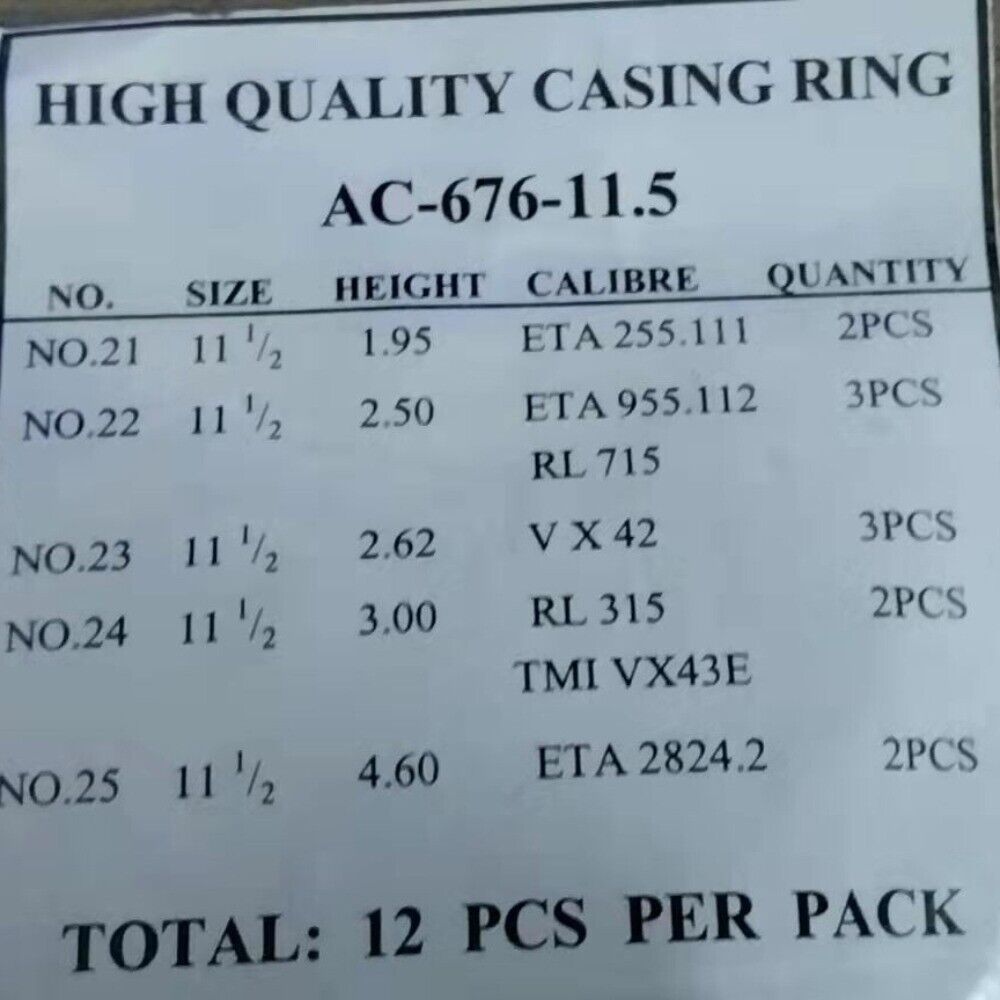 Plastic spacer ring for 255.111 955.112 RL715 watch movement holder, secure fit accessory