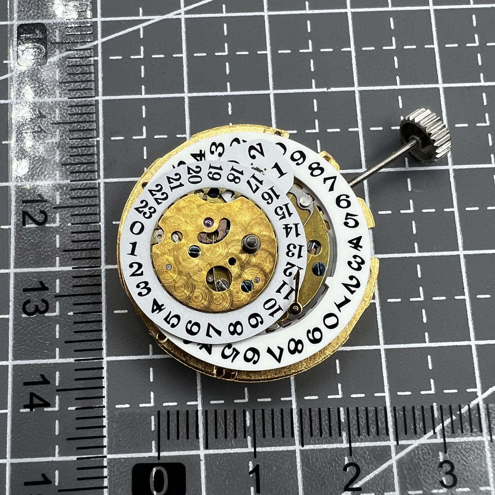 Multifunctional automatic watch with mechanical movement, date at 2 o?clock, and 24-hour digital dial.