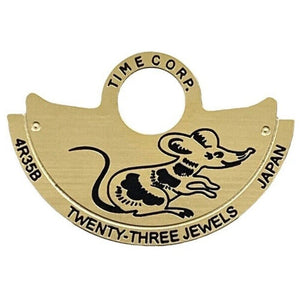 Rat~China Zodiac Golden Rotor Oscillating Weight Overlay for NH35 NH36 4R35