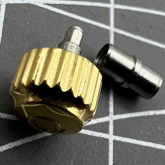 6,0 mm goldene Uhrenkrone mit Rohr für OMEGA Seamaster 300 Uhrenteile