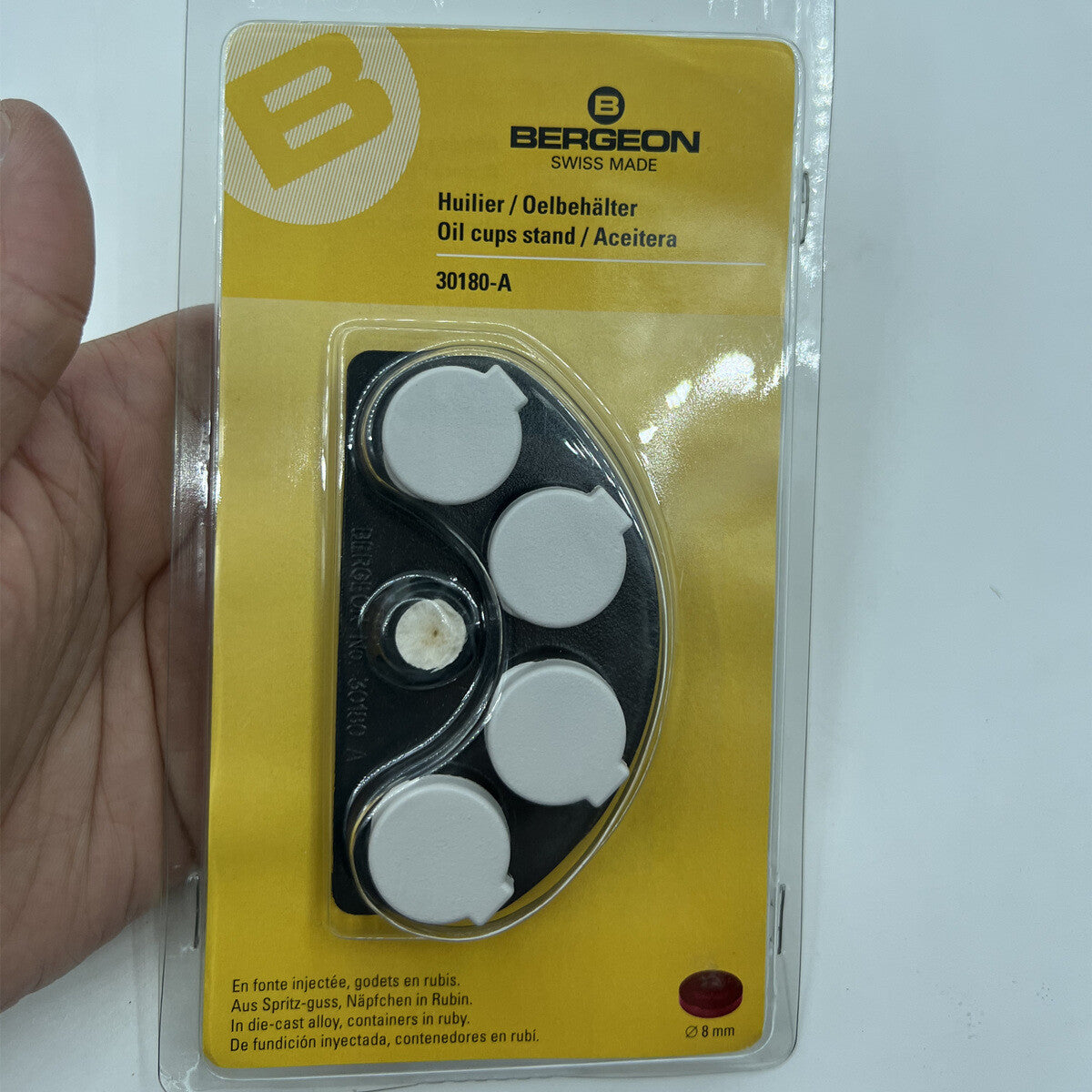 Bergeon 30180-A die-cast watch oil dip oiler stand for precise watch repair applications