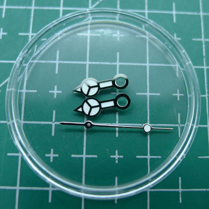 Green luminous watch hands 7.75x12x13mm for NH35A/NH36A, precise fit for watch accessory upgrades.