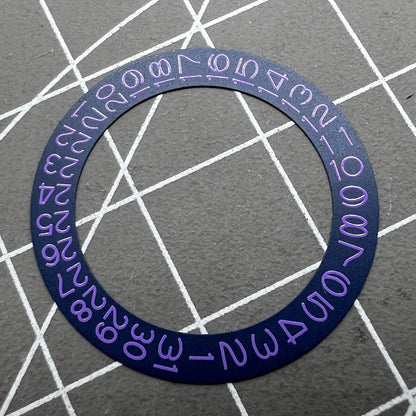 Denim blue background lilac purple font disk date wheel for Miyota NH35 NH36