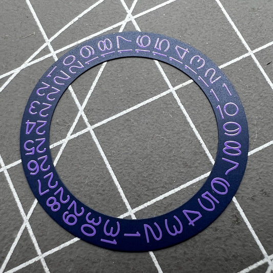 Denim blue background lilac purple font disk date wheel for Miyota NH35 NH36