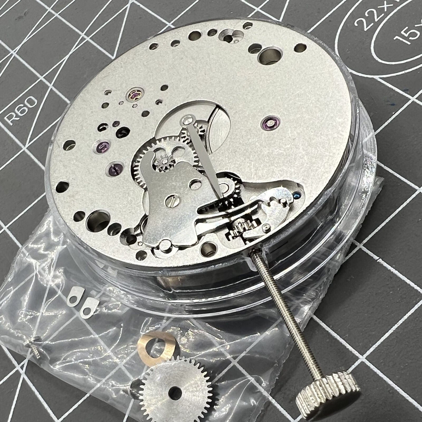 Asian Seagull ST3621 mechanical movement with ETA 6498 second at 6, replacement part for watch repair