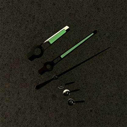 13 mm schwarze Zierleiste, grün leuchtende Uhrzeiger, passend für VK63-Uhrwerk, Uhrenteil