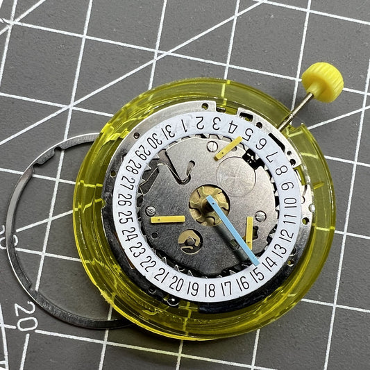 1. ISA8171 Swiss silver watch accessory with 6-hand quartz movement, date at 6, white disk dial.  