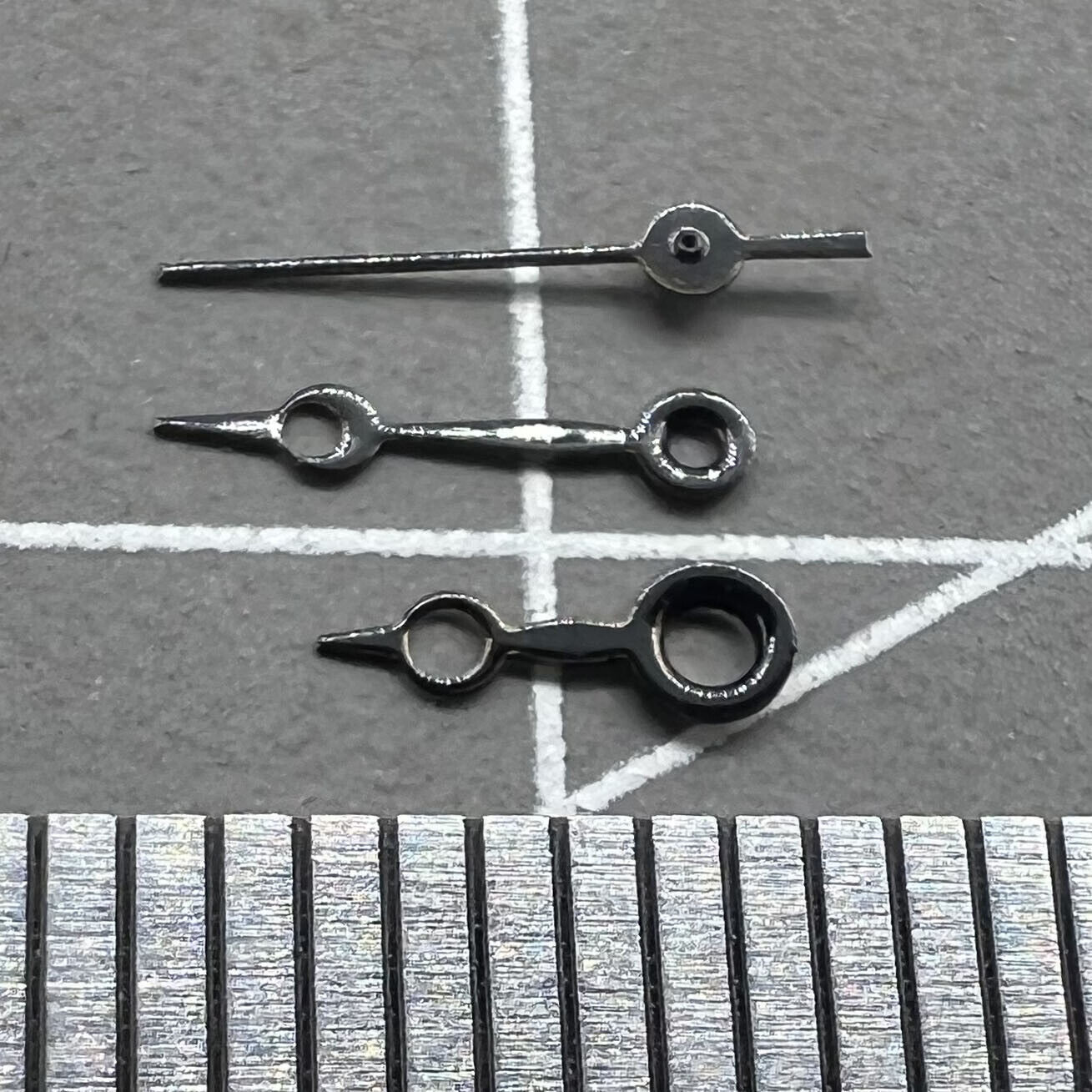 Black watch hands set for Miyota 2035 movement, 10mm/8mm/6mm lengths, NO.1283, precision design.