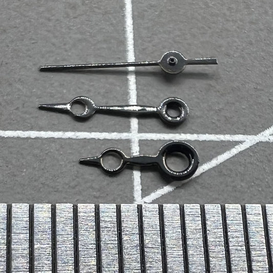 Black watch hands set for Miyota 2035 movement, 10mm/8mm/6mm lengths, NO.1283, precision design.