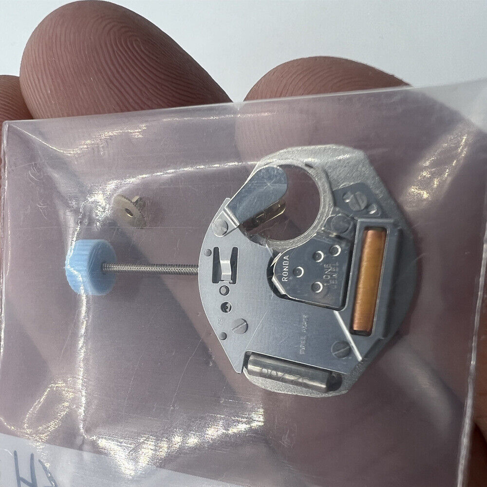 Ronda 763 quartz watch movement with high canon pinion, Swiss parts for precise timekeeping.